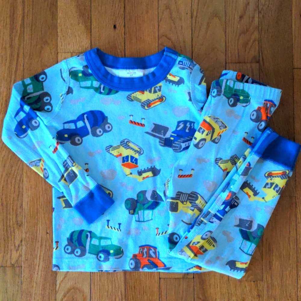 Kids Construction Vehicle Pajamas - Blue